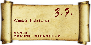 Zámbó Fabiána névjegykártya